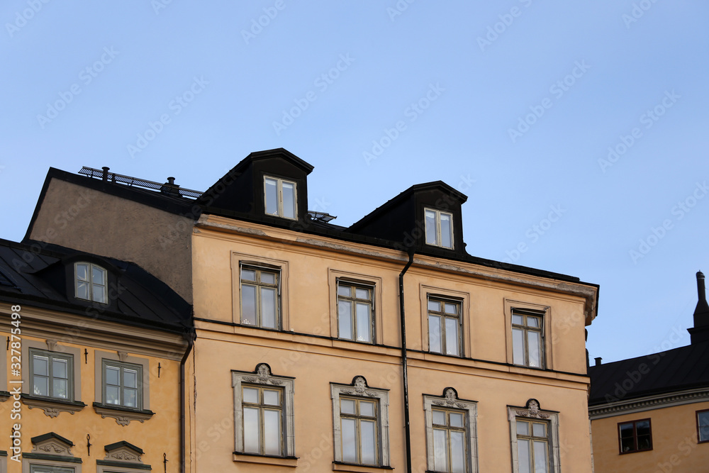 Fototapeta premium House facade in old town of Stockholm, Sweden