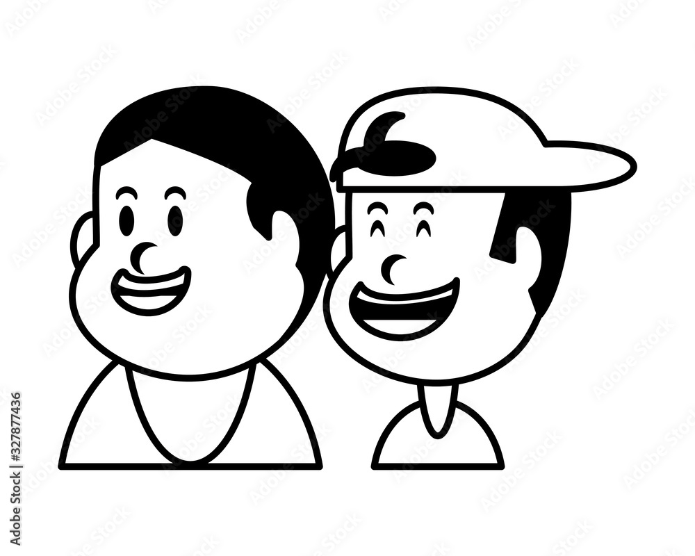 boys smiling on white background boys smiling on white background