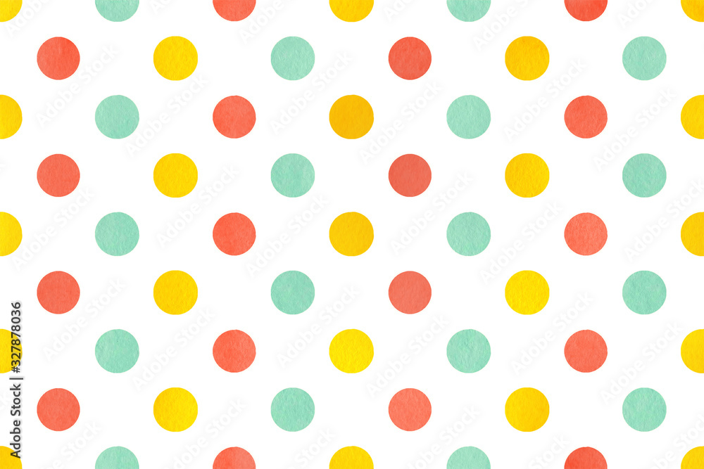 Watercolor polka dot background. Watercolor polka dot background.