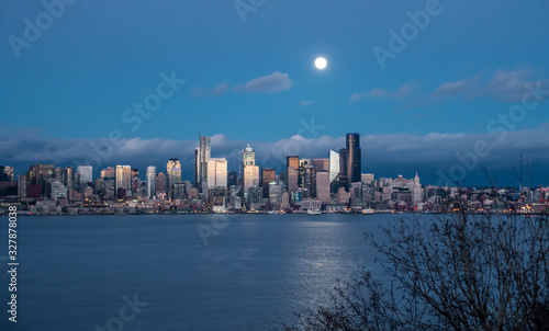 Moon Over Seattle 9 © George Cole