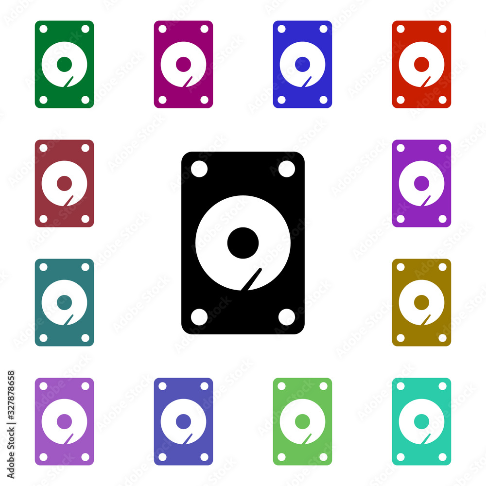 Hard drive multi color style icon. Simple glyph, flat vector of web icons for ui and ux, website or mobile application Hard drive multi color style icon. Simple glyph, flat vector of web icons for ui and ux, website or mobile application