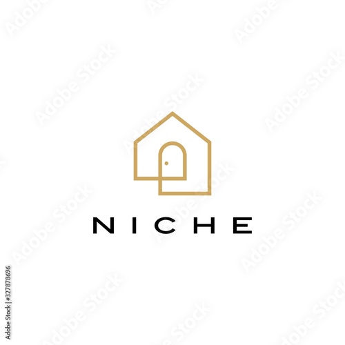 niche door house logo vector icon illustration