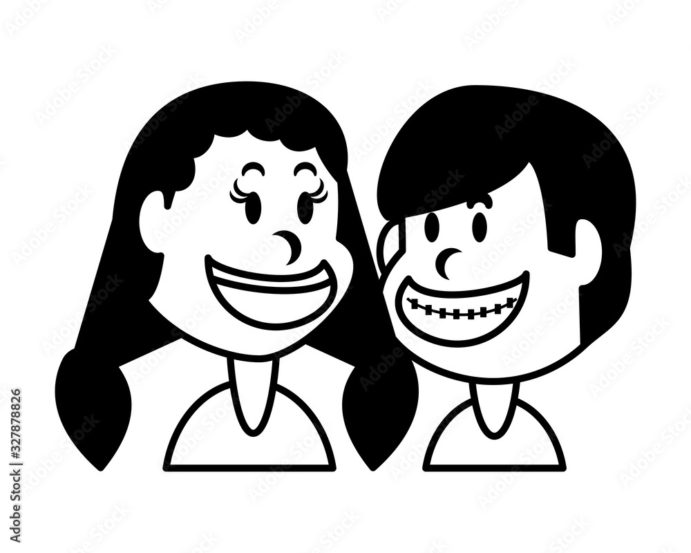 children smiling on white background