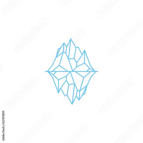 iceberg logo geometric line outline monoline illustration
