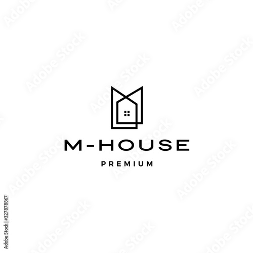 m house logo vector icon illustration