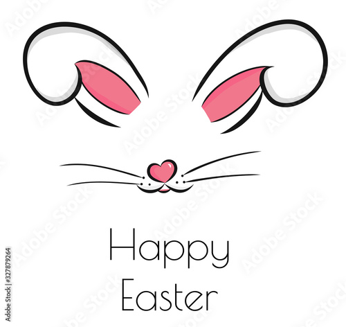 Fototapeta Easter bunny cute vector illustration drawn by hand