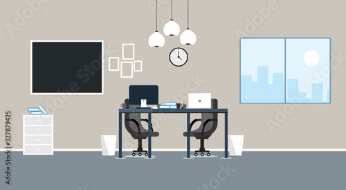 office  learning and teaching To work Using a design program vector illustration