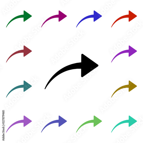Right arrow multi color style icon. Simple glyph, flat vector of web icons for ui and ux, website or mobile application