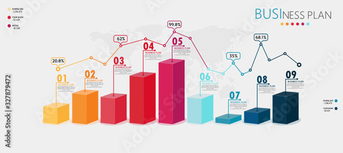Infographic 3D elements or diagrams of education businesses can be used in teaching 