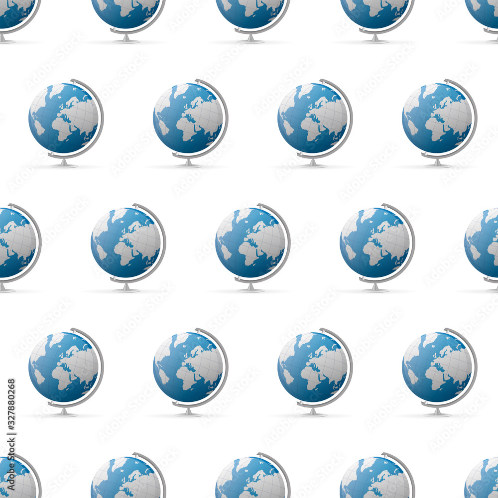 World globe seamless pattern. Endless background for the theme of science, travel and for school. World globe seamless pattern. Endless background for the theme of science, travel and for school.