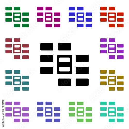 Combine cells multi color style icon. Simple glyph, flat vector of web icons for ui and ux, website or mobile application
