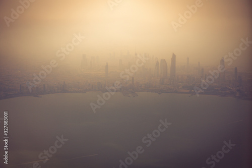 Aerial panorama of Kuwait City