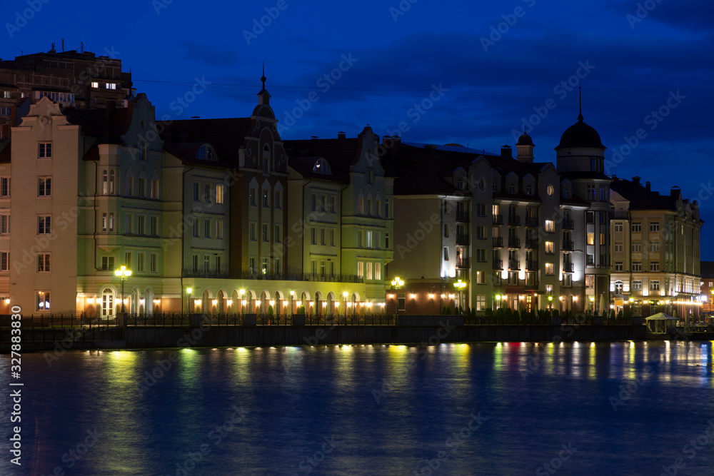 Kaliningrad architecture along Pregolya River