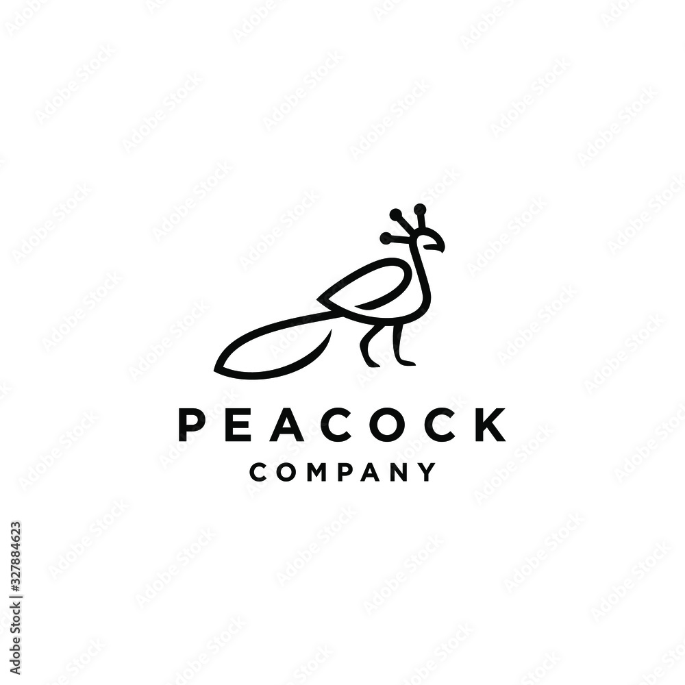peacok peafowl logo icon with color lineart line outline monoline design illustration abstract peacok peafowl logo icon with color lineart line outline monoline design illustration abstract