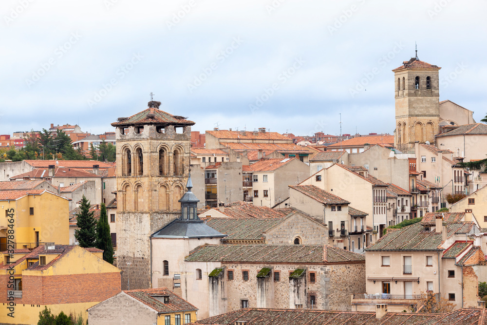 SEGOVIA, SPAIN - NOVEMBER 10, 2019: View of the city, listed world Heritage centre by UNESCO
