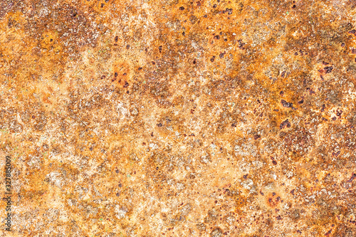 Metal rust texture. Grunge peeling paint background. Dirty industrial steel sheet pattern. Weathered iron surface.