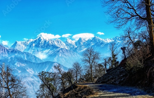 scenic beauty of the mountains at nainital in India photo