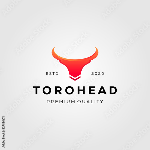 vintage toro head bull logo vector designs