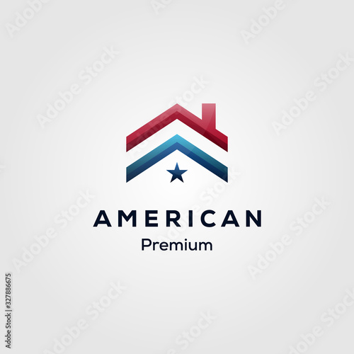Free Download american flag house premium mortgage logo vector - GFXLoad
