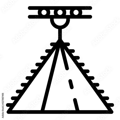 Roof construction icon. Outline roof construction vector icon for web design isolated on white background