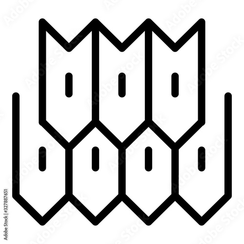 Metal roof icon. Outline metal roof vector icon for web design isolated on white background