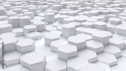 Abstract white hexagonal background