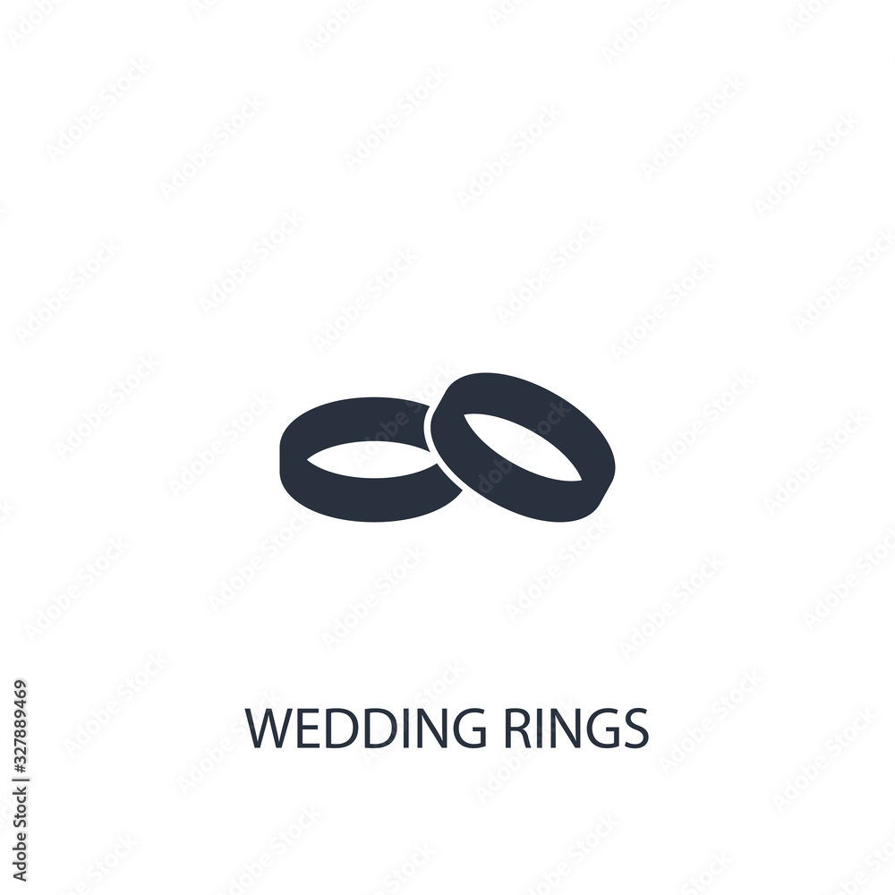 Wedding rings icon. Simple family element illustration. Wedding rings icon. Simple family element illustration.