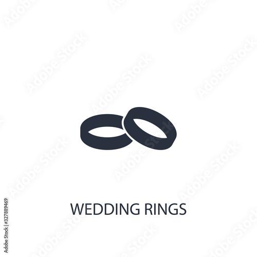 Wedding rings icon. Simple family element illustration.