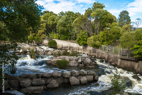 The picturesque view of Vanhakaupunki, the oldest part of Helsinki. The Vantaa river landscape. photo