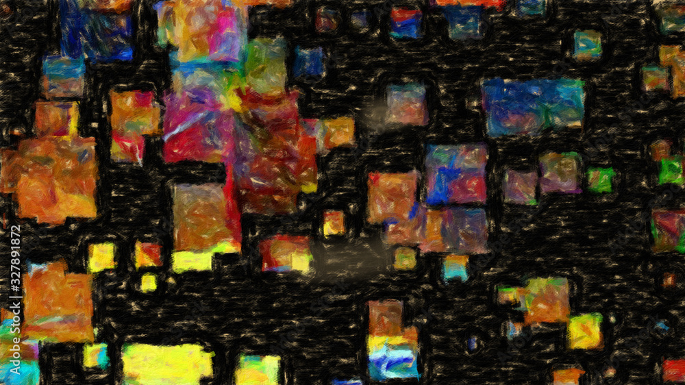 Fototapeta premium Pretty oil painting on canvas art background. Colorful brushstrokes and watercolor splashes elements. Digital artistic texture for graphic design. Printable beautiful pattern.