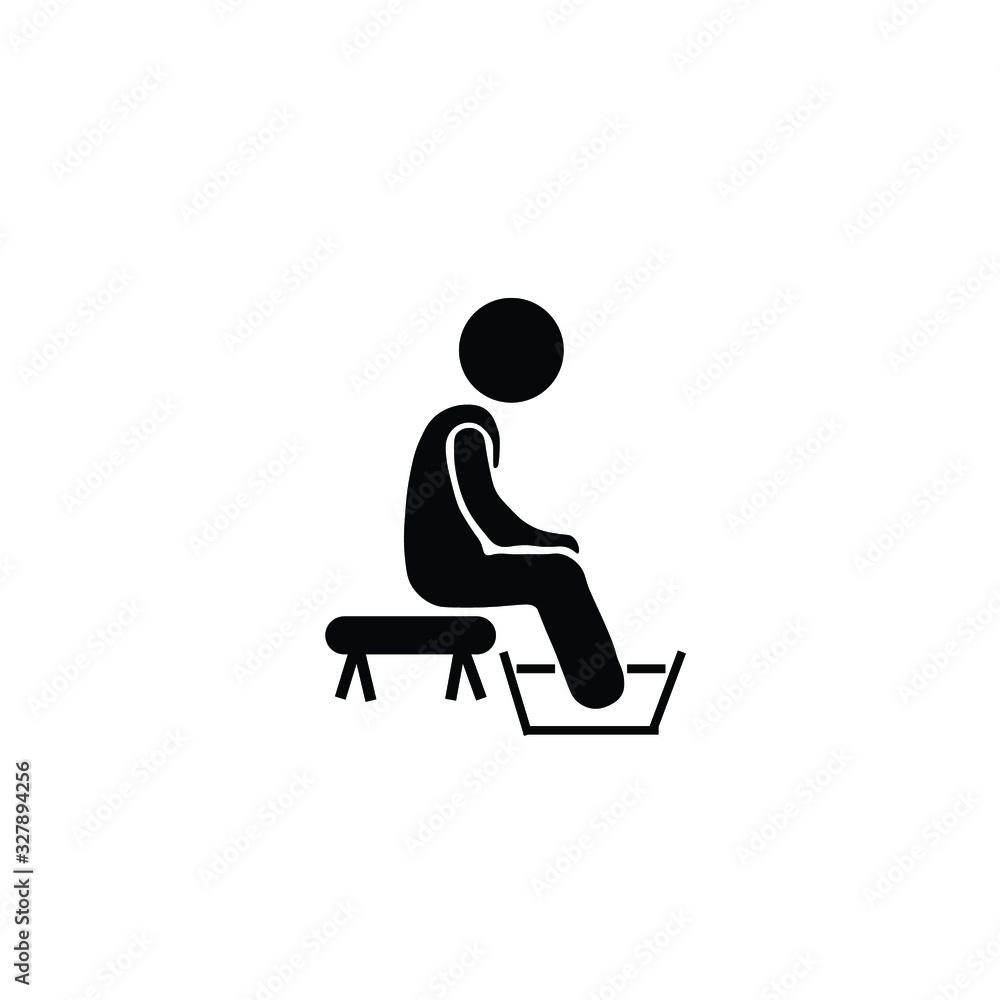 Bathroom vector black icon: sitting man