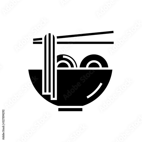Pasta black icon, concept illustration, vector flat symbol, glyph sign.
