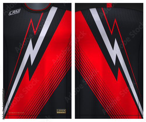 Fabric textile for Sport t-shirt ,Soccer jersey mockup for football club. uniform front and back view.