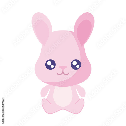 Cute kawaii rabbit cartoon vector design