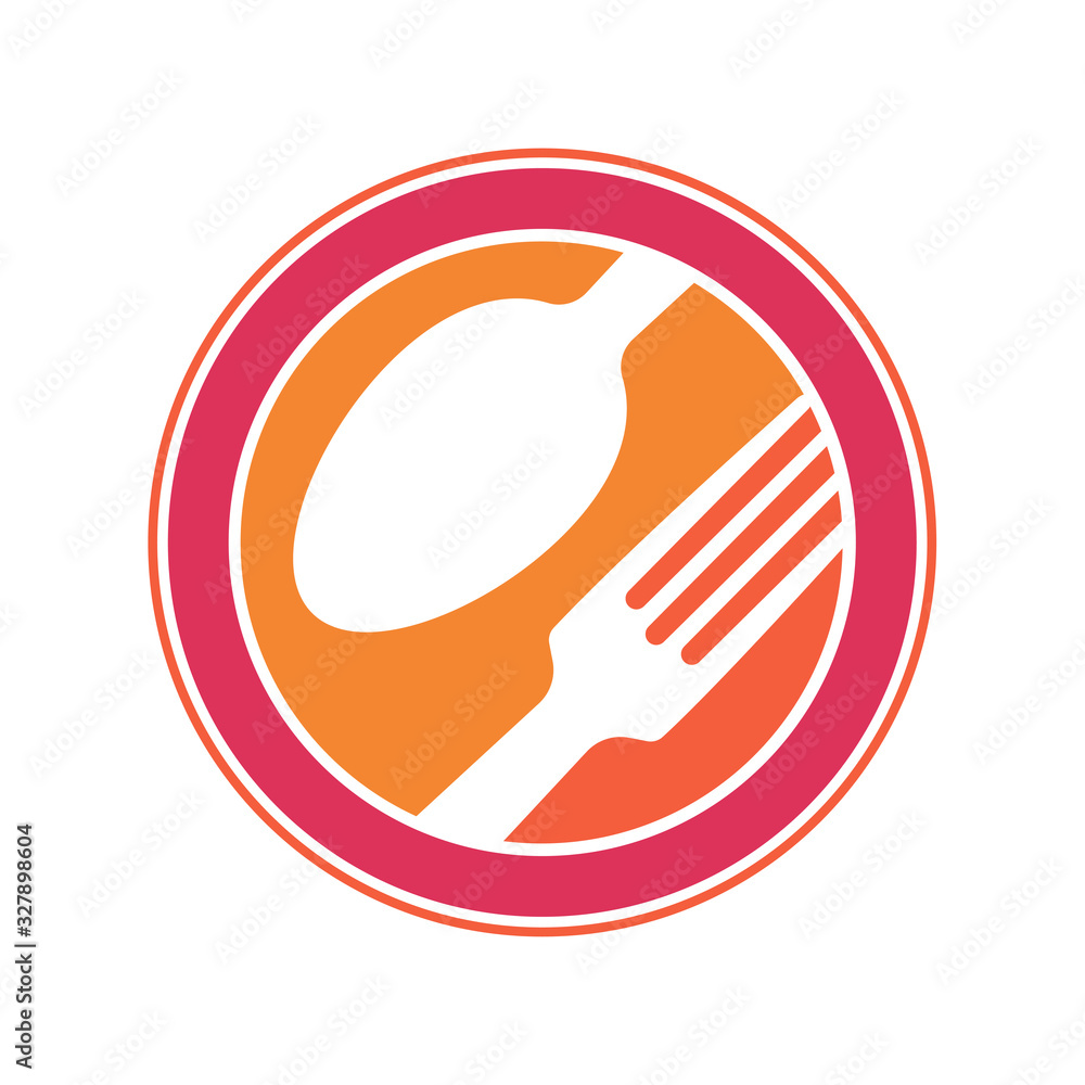 Logo or logo for a restaurant, cafe or diner. Parts of the fork and a spoon in the icon. A simple and modern logo. Logo or logo for a restaurant, cafe or diner. Parts of the fork and a spoon in the icon. A simple and modern logo.
