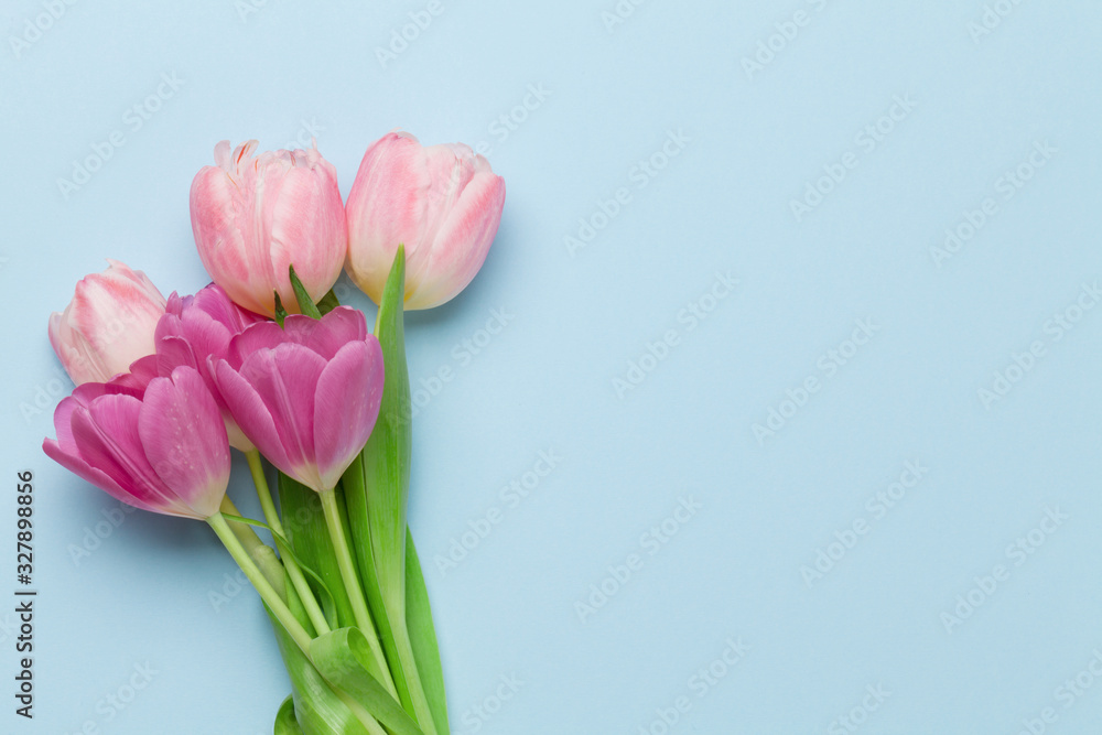 Easter greeting card with spring tulips Easter greeting card with spring tulips