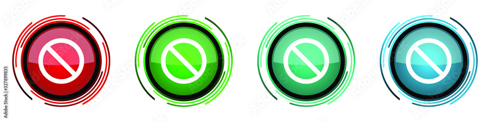 Access denied round glossy vector icons, set of buttons for webdesign, internet and mobile phone applications in four colors options isolated on white background Access denied round glossy vector icons, set of buttons for webdesign, internet and mobile phone applications in four colors options isolated on white background