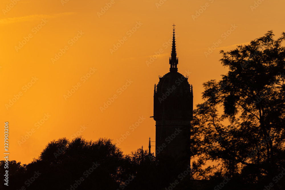 the sunset of Schlosskirche 