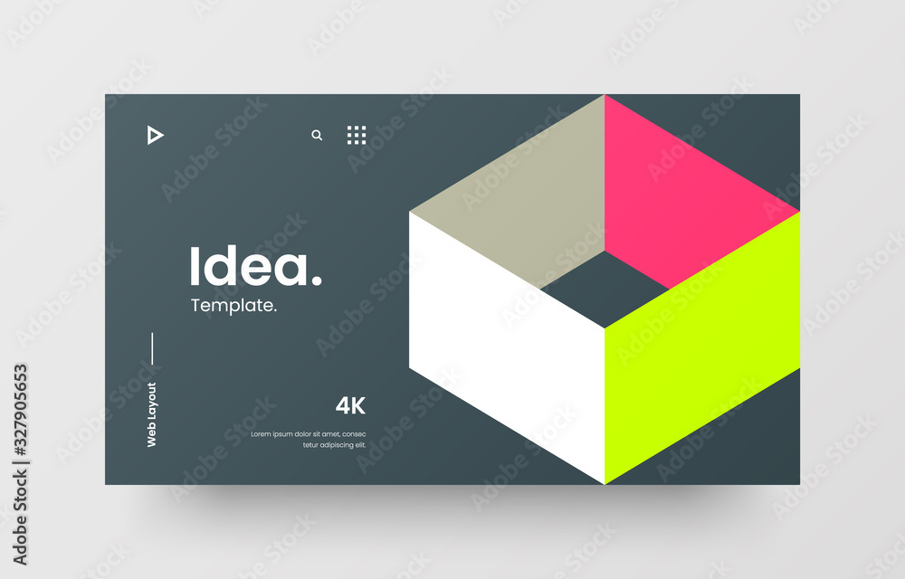 Creative horizontal website screen part for responsive web design project development. Abstract geometric pattern banner layout mock up. Corporate landing page block vector illustration template. Creative horizontal website screen part for responsive web design project development. Abstract geometric pattern banner layout mock up. Corporate landing page block vector illustration template.