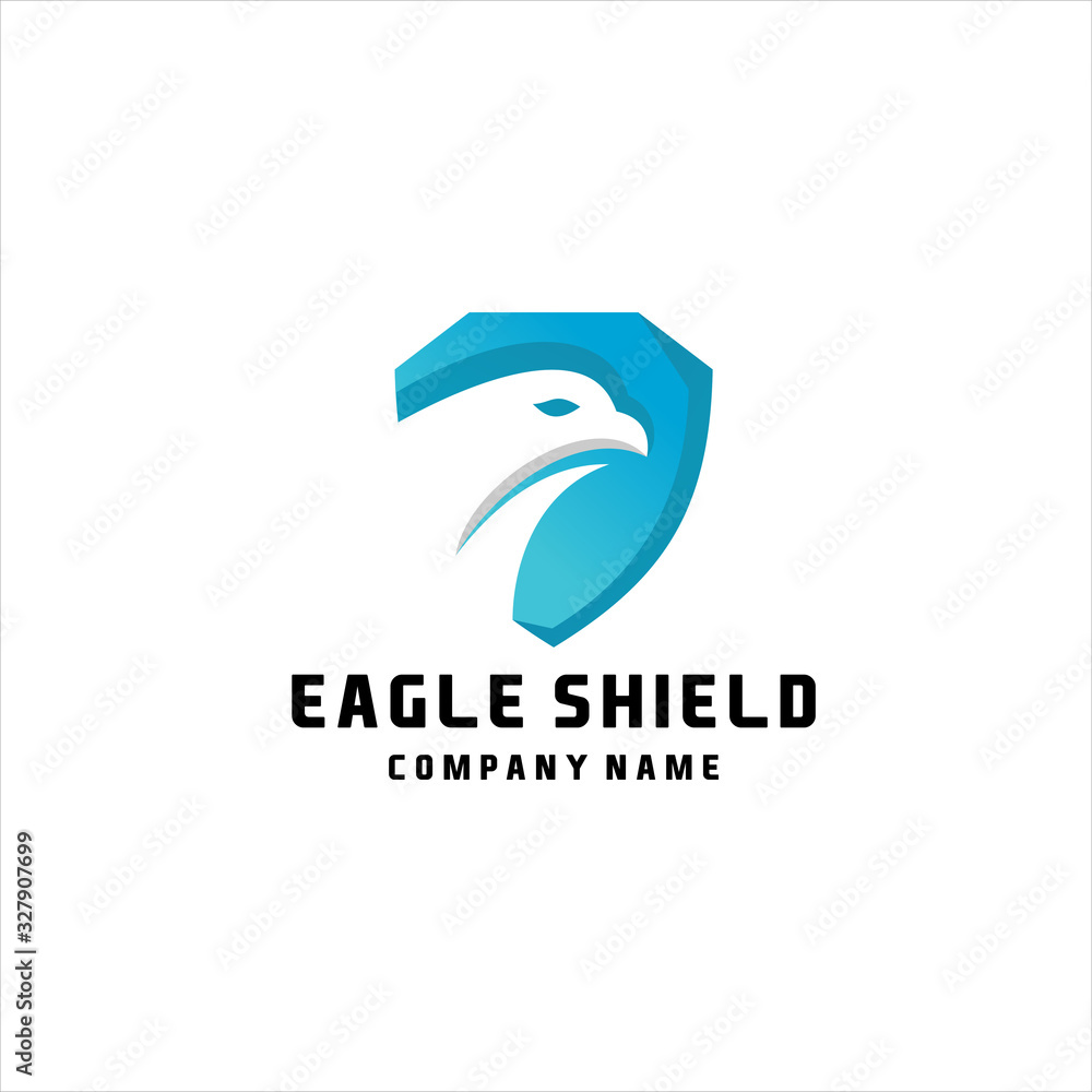 Security shield eagle logo design template vector, template Negative space style. Legal Lawyer Security Guard Protection Defense Logotype concept icon. Security shield eagle logo design template vector, template Negative space style. Legal Lawyer Security Guard Protection Defense Logotype concept icon.