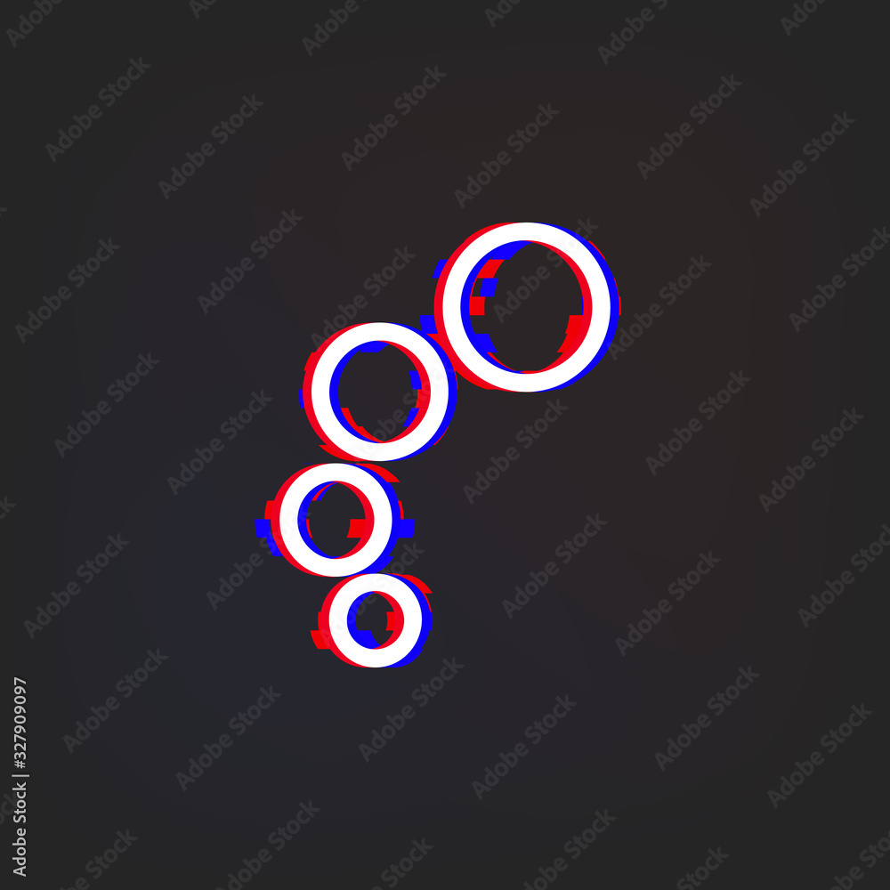 Bubbles glytch icon. Simple thin line, outline vector of web icons for ui and ux, website or mobile application Bubbles glytch icon. Simple thin line, outline vector of web icons for ui and ux, website or mobile application