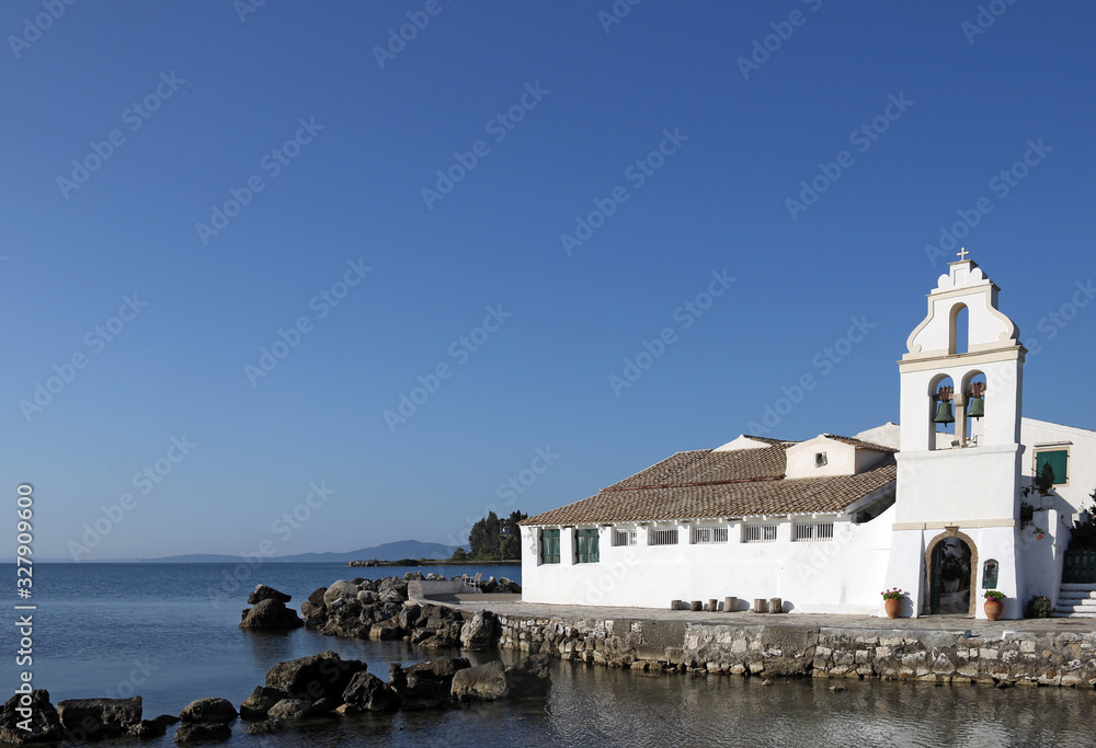 Orthodox Vlacherna monastery Corfu island Greece