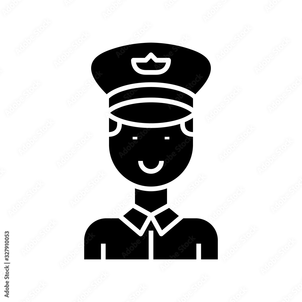 Personnel black icon, concept illustration, vector flat symbol, glyph sign.
