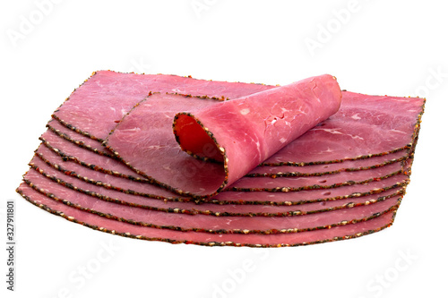 Bild auf Leinwand Slices of pastrami