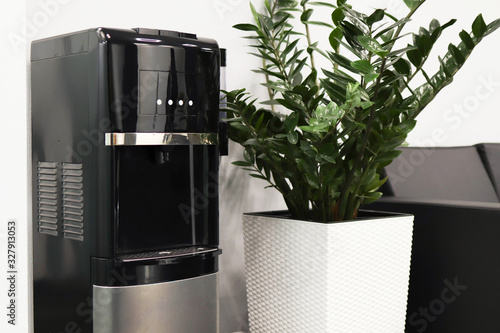 Interior photo, waiting area with coffee machine