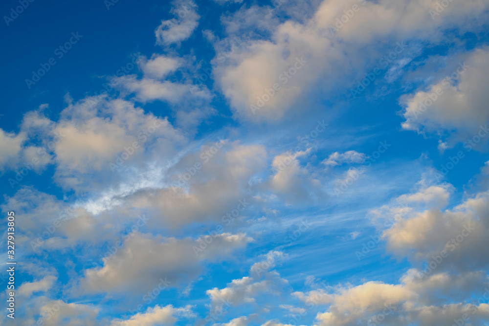 Obraz premium Blue Sky Clouds Pattern Background