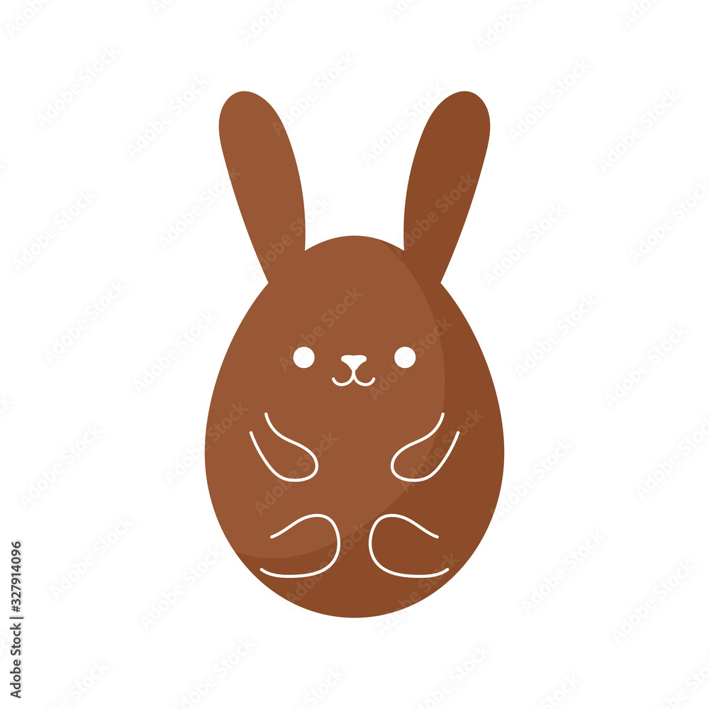 Obraz premium Happy easter rabbit egg flat style icon vector design