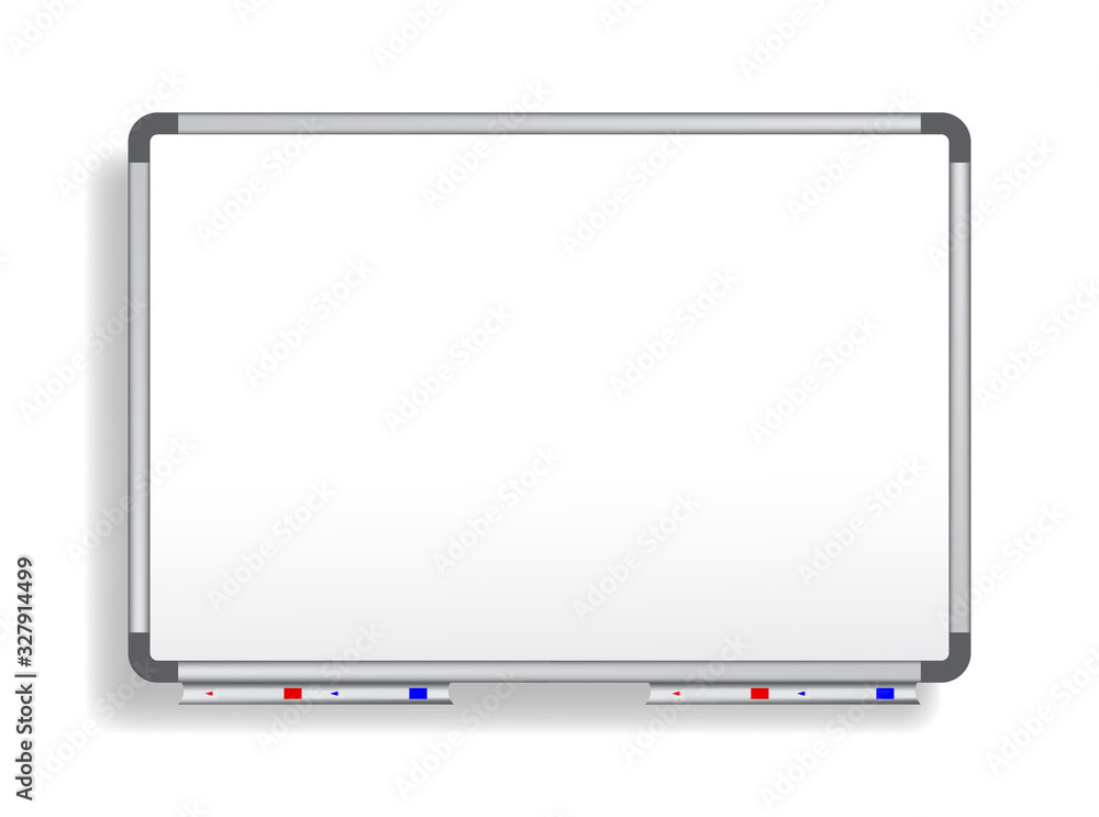 Realistic office Whiteboard. Empty whiteboard with marker on a white background. Realistic office Whiteboard. Empty whiteboard with marker on a white background.