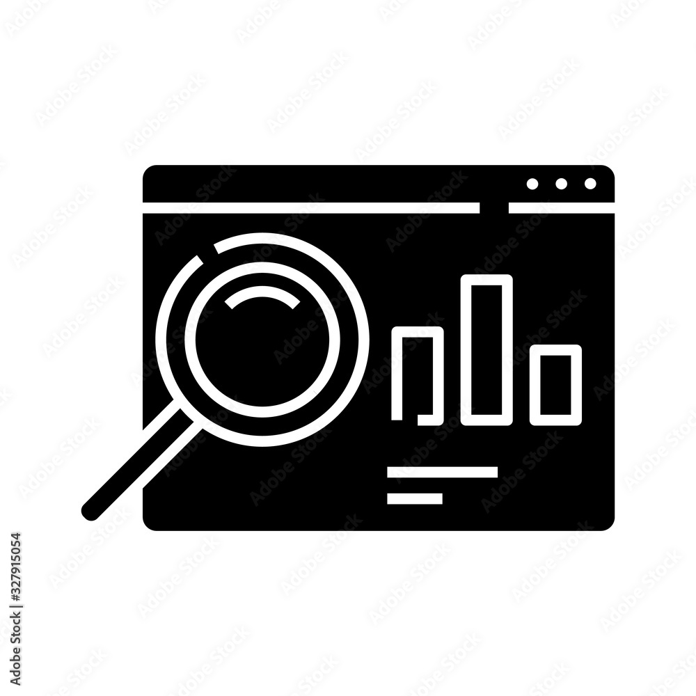 Market research black icon, concept illustration, vector flat symbol, glyph sign. Market research black icon, concept illustration, vector flat symbol, glyph sign.