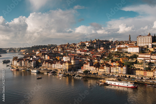 View of Historical Old Town of Porto at Douro River in Portugal
